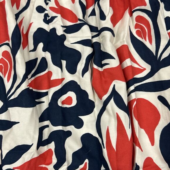 Evy's Tree Skirt Womens Large Tiered Maxi Skirt Red Navy Beige Floral Boho New - Picture 3 of 9